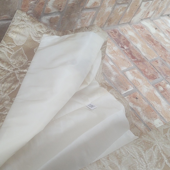 St John Couture Gold Brocade 3/4 Sleeve Evening Pea Coat Cream - Picture 6 of 8